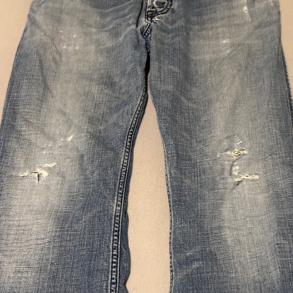 Diesel Zaf Womens Low Rise Flare Jeans 31x32 Distressed Light Wash Blue Y2K - Picture 2 of 12